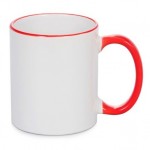 500603- RED/WHITE SUBLIMATION BLANK  CERAMIC COFFEE MUG